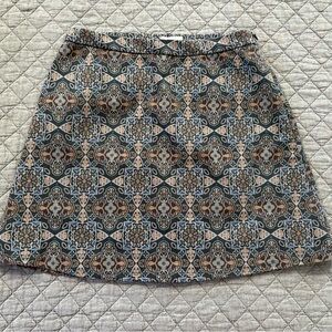 Cooperative Geometric A-Line Skirt - Blue and Brown